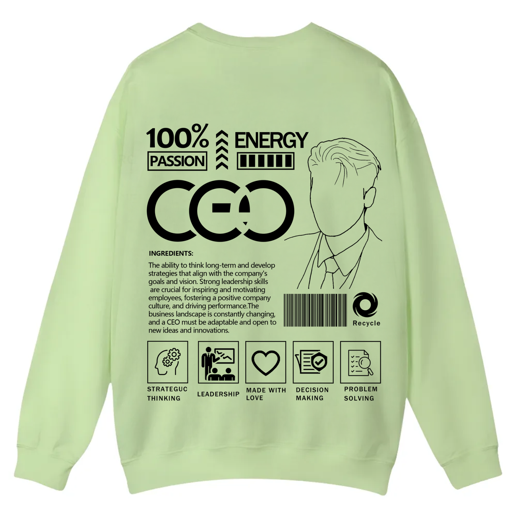 CEO Unisex Casual Crewneck Sweatshirt