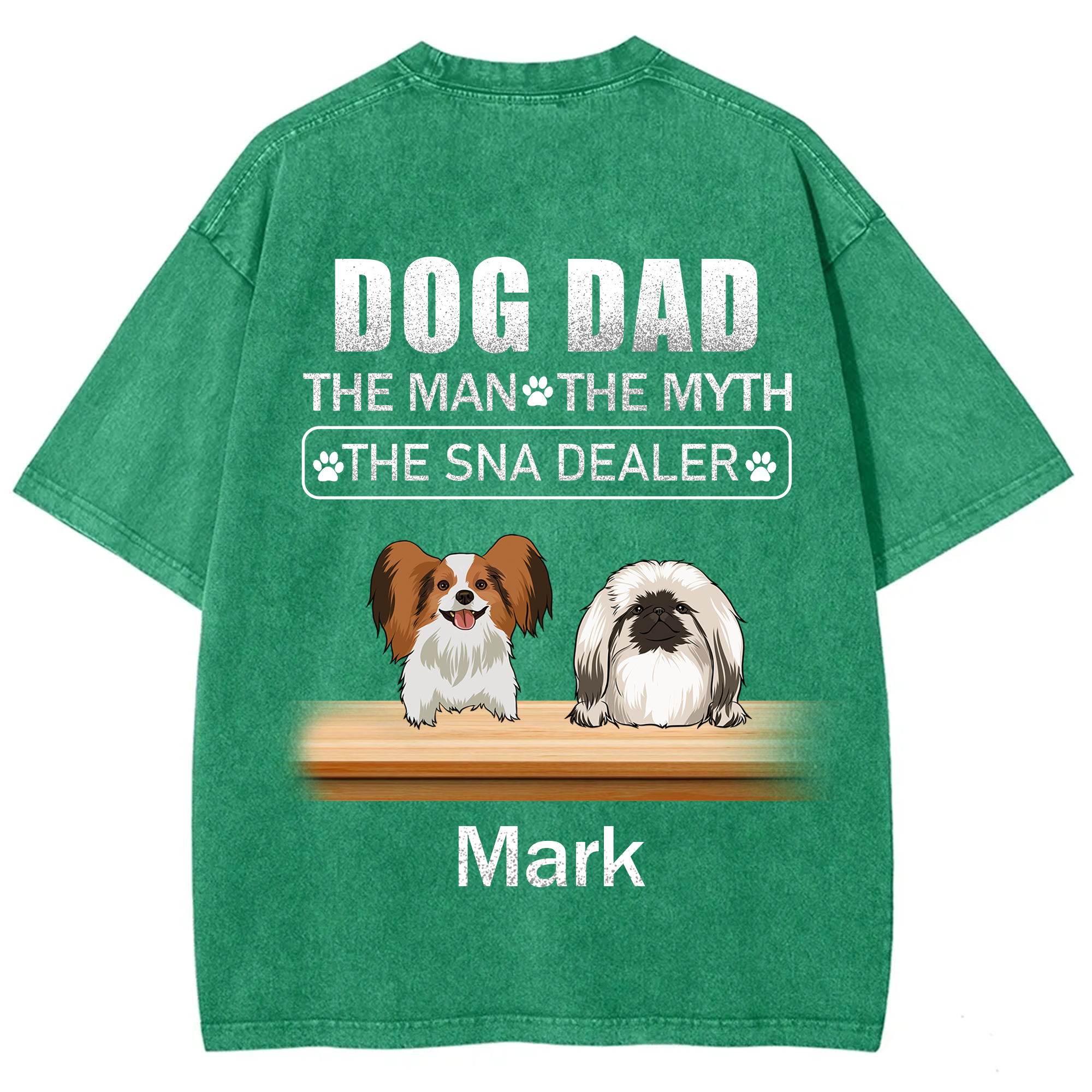 Dog Dad The Man The Myth The Snack Dealer - Personalized Custom Unisex  Washed T-shirt