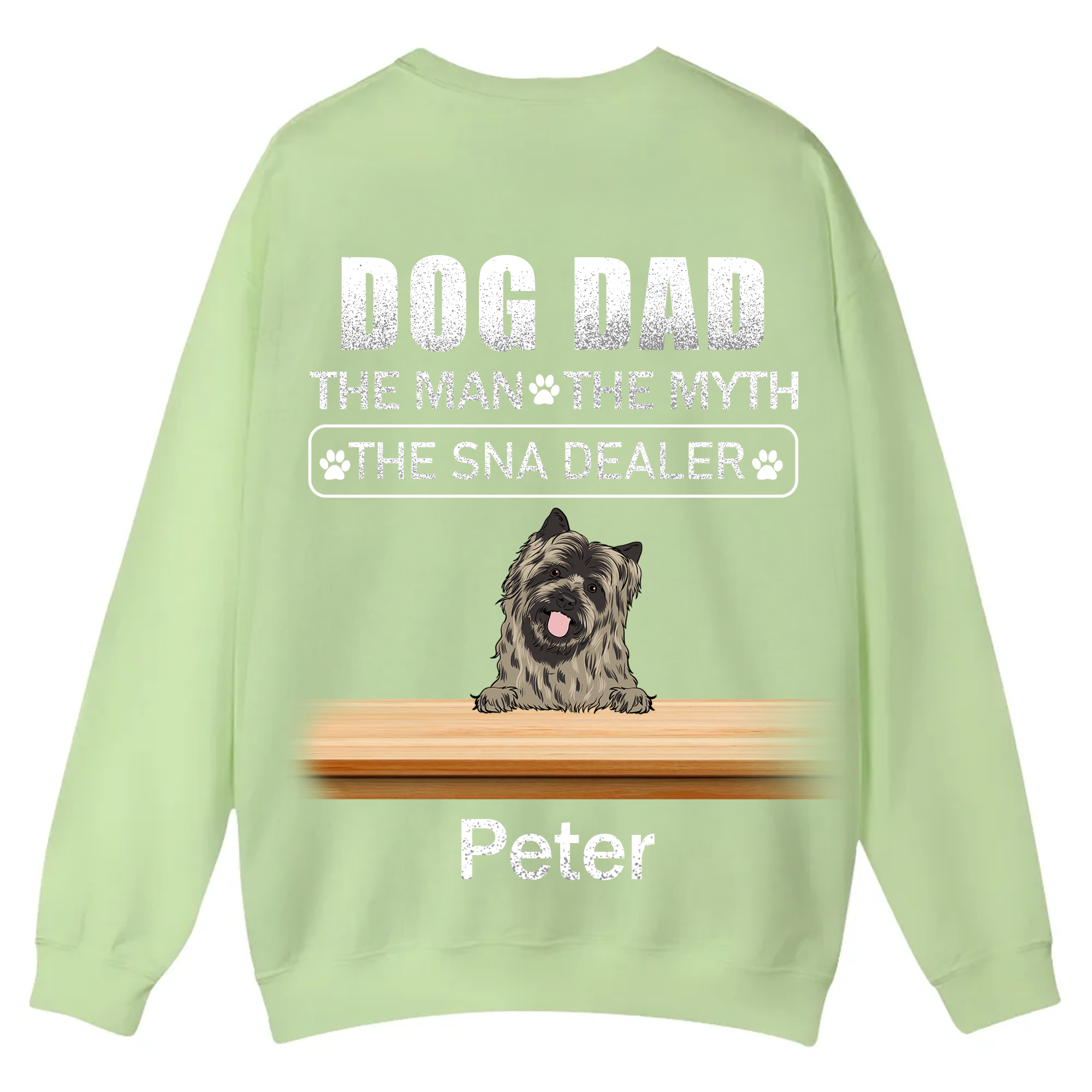 Dog Dad The Man The Myth The Snack Dealer - Personalized Custom Unisex Casual Crewneck Sweatshirt