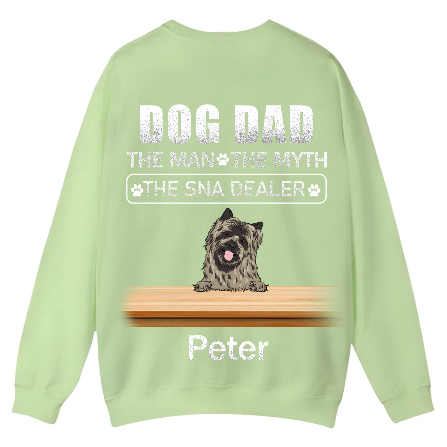 Dog Dad The Man The Myth The Snack Dealer - Personalized Custom Unisex Casual Crewneck Sweatshirt