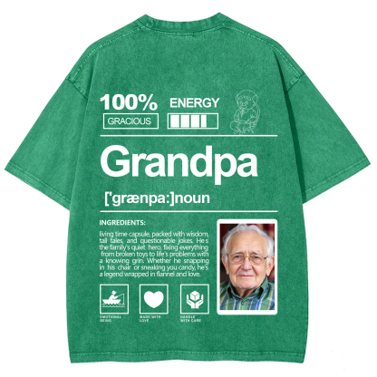 Addcustom Photo Grandpa Washed T-Shirt