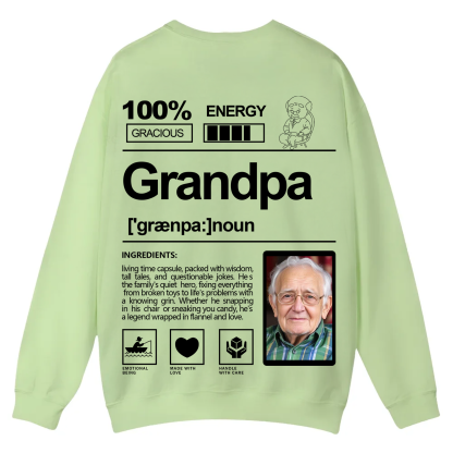Addcustom  Photo Grandpa Casual Crewneck Sweatshirt