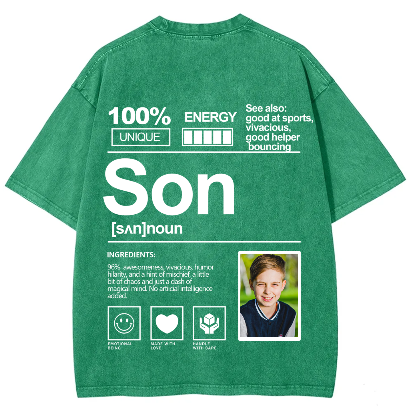 Addcustom Photo family Washed T-Shirt