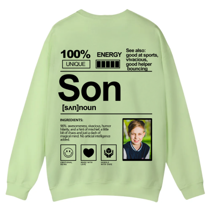 Addcustom  Photo Son Casual Crewneck Sweatshirt