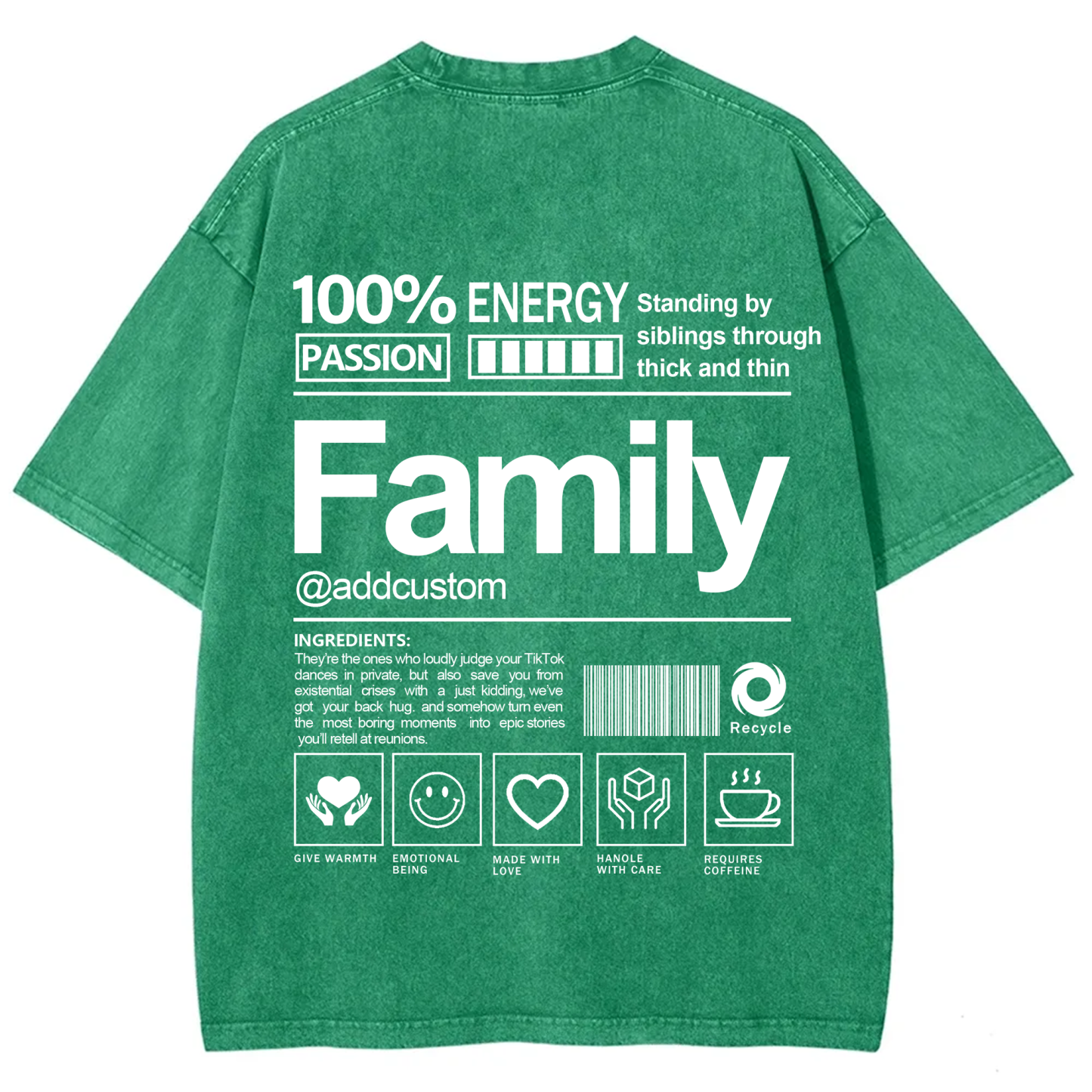 Family Addcustom Washed T-Shirt