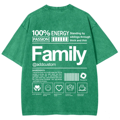 Family Addcustom Washed T-Shirt