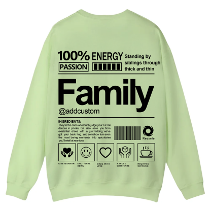 Family Addcustom Casual Crewneck Sweatshirt