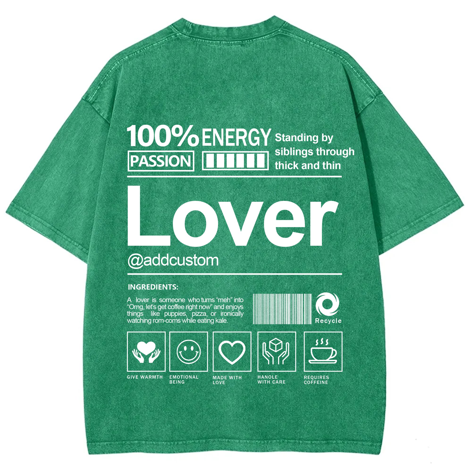 Lover Addcustom Washed T-Shirt