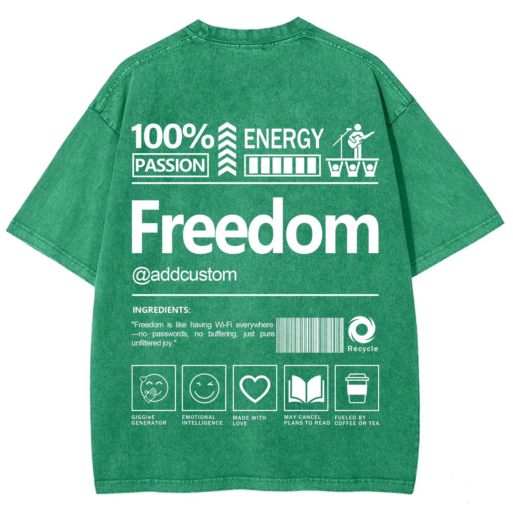 Freedom Addcustom Washed T-Shirt