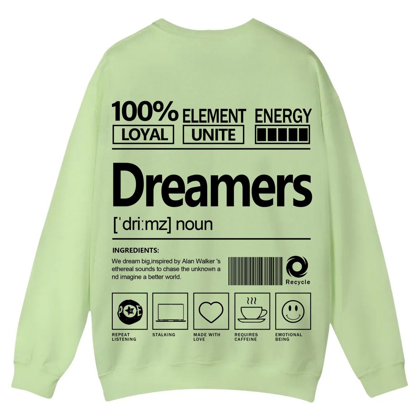 Dreamers Unisex Fit Casual Crewneck Sweatshirt