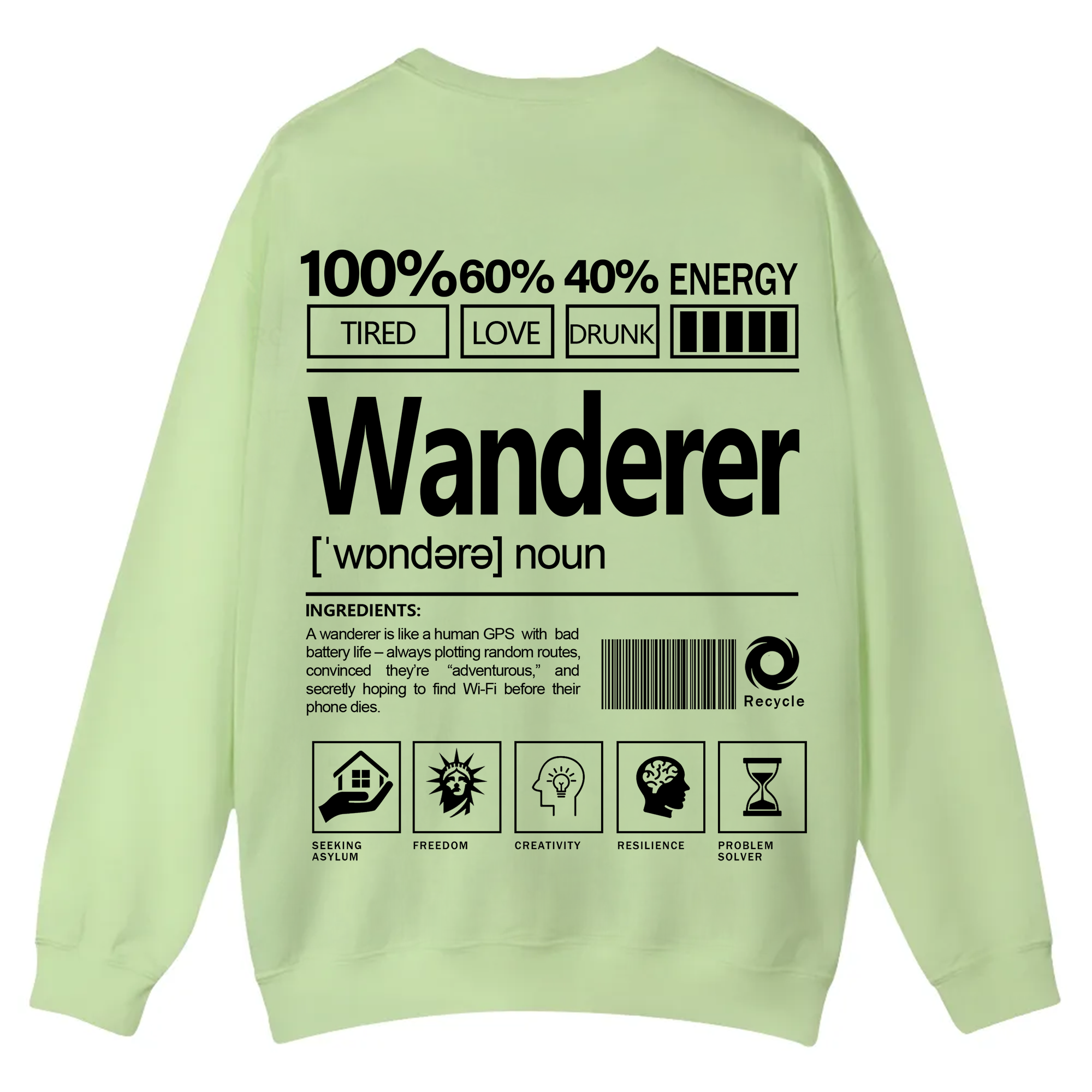Wanderer Unisex Fit Casual Crewneck Sweatshirt