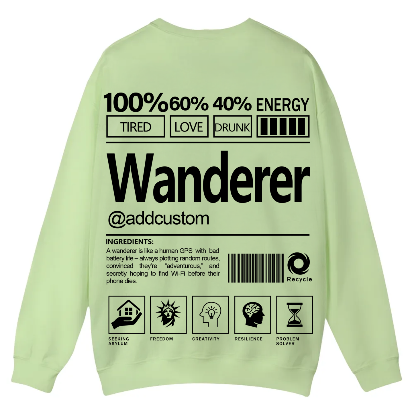 Wanderer Addcustom Unisex Fit Casual Crewneck Sweatshirt