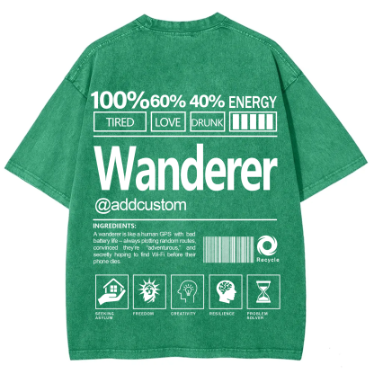Wanderer Addcustom Unisex Fit Washed T-Shirt