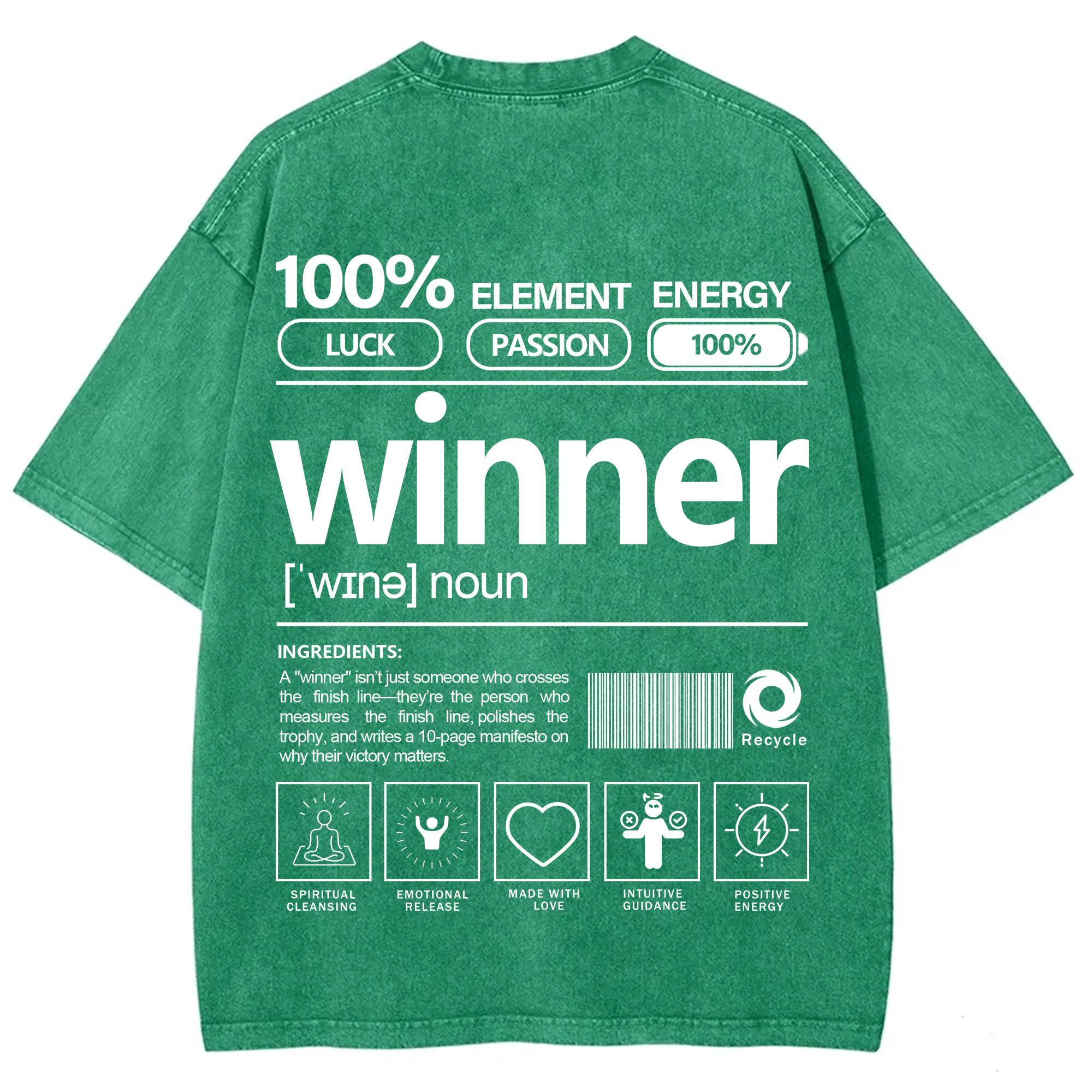 Winner Unisex Fit Washed T-Shirt