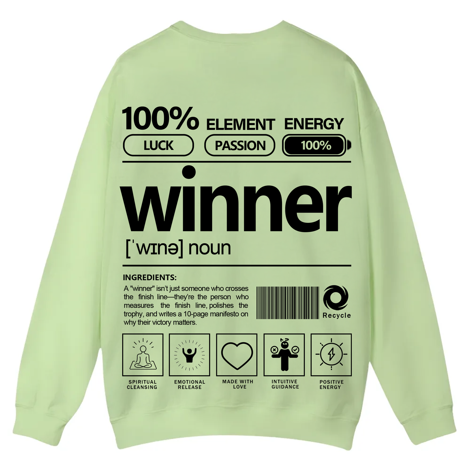 Winner Unisex Fit Casual Crewneck Sweatshirt