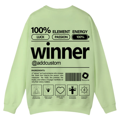 Winner Addcustom Unisex Fit Casual Crewneck Sweatshirt