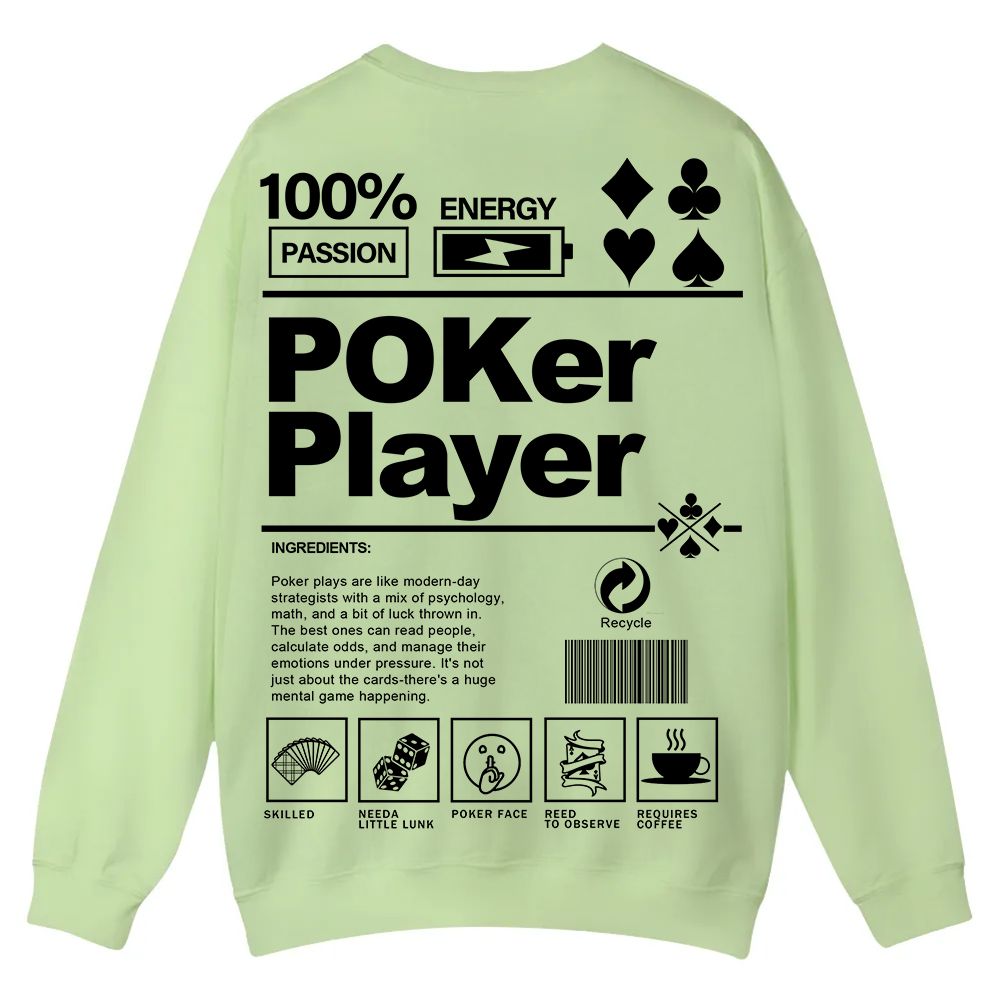 Poker Player Unisex Casual Crewneck Sweatshirt
