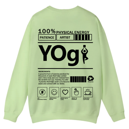 Yogi Solid Color Unisex Casual Crewneck Sweatshirt