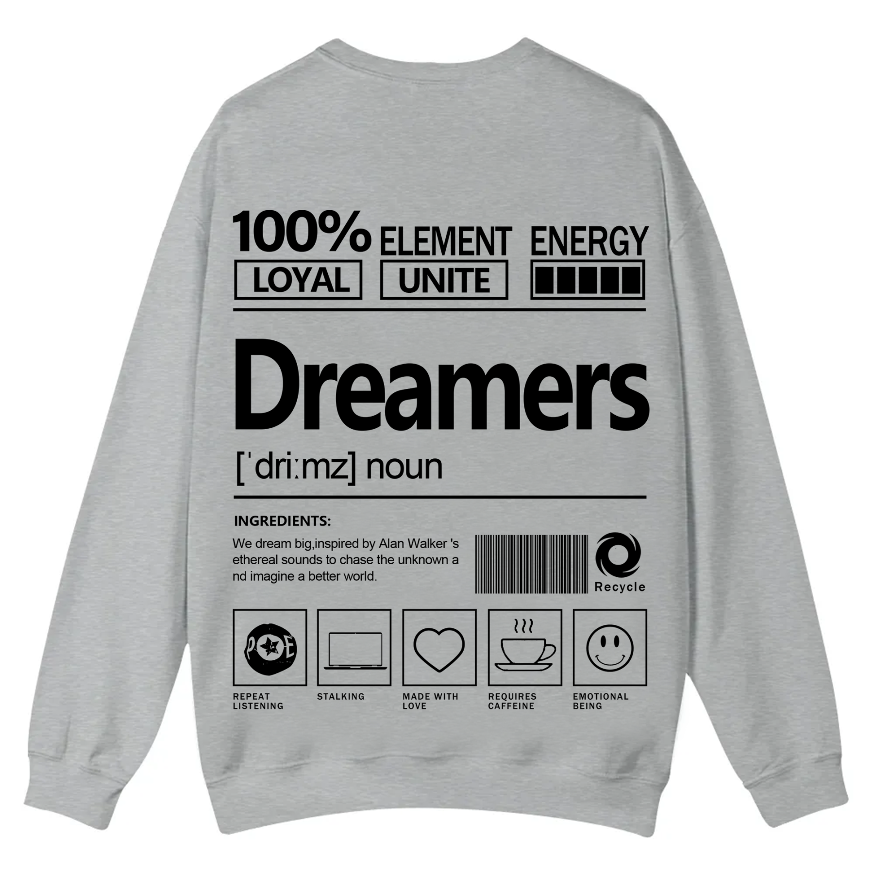 Dreamers Unisex Fit Casual Crewneck Sweatshirt