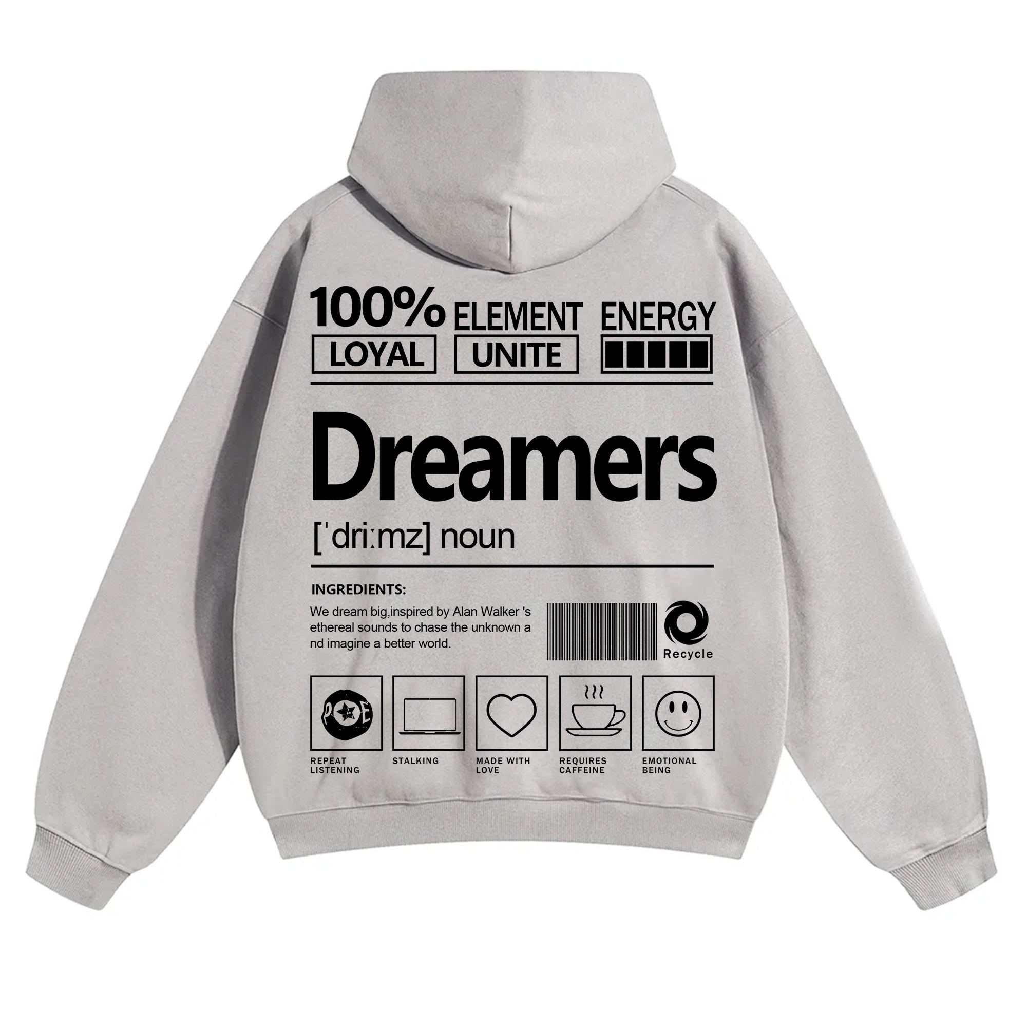 Dreamers Unisex Fit Solid Color Hoodie