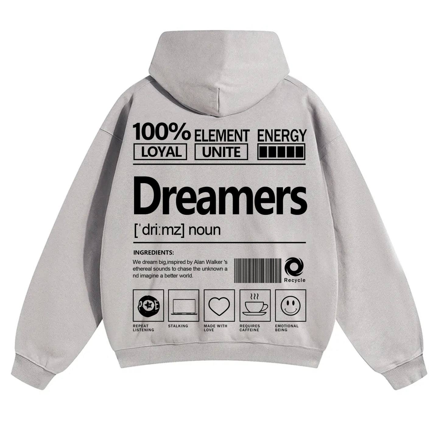 Dreamers Unisex Fit Solid Color Hoodie
