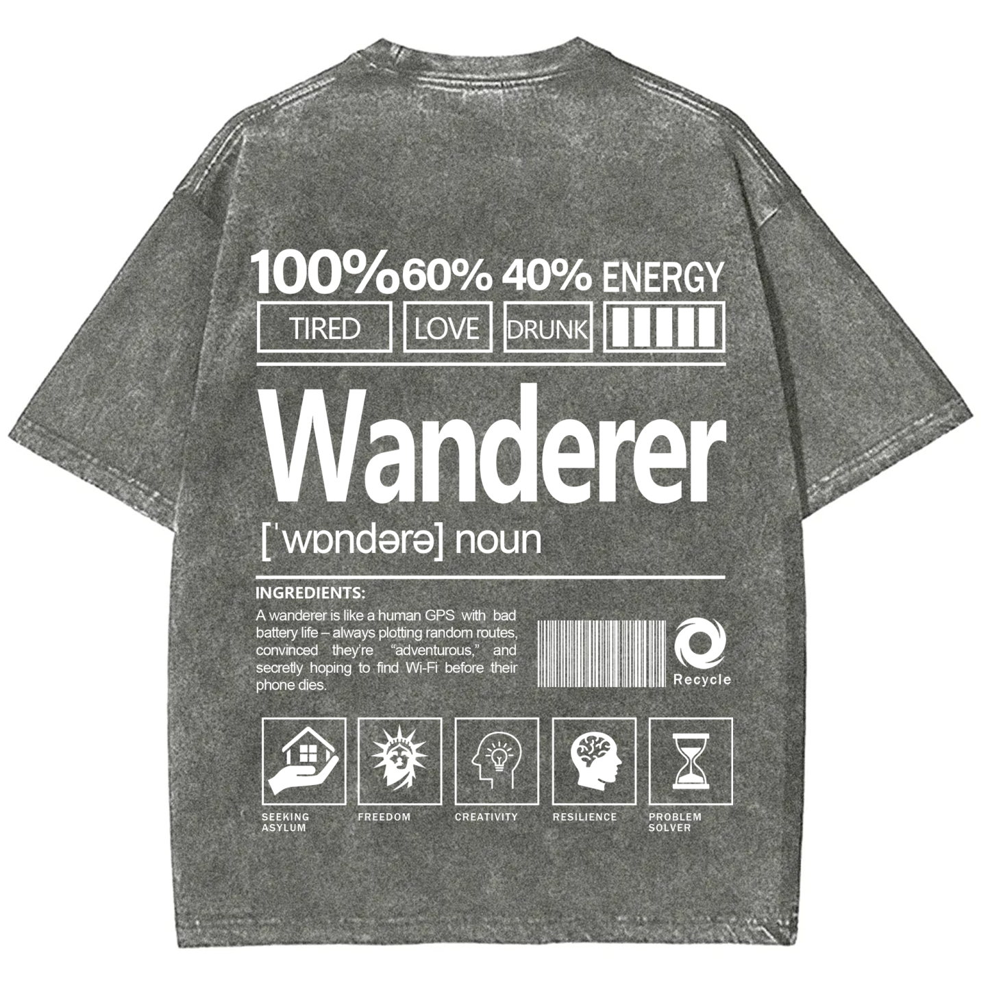 Wanderer  Unisex Fit Washed T-Shirt