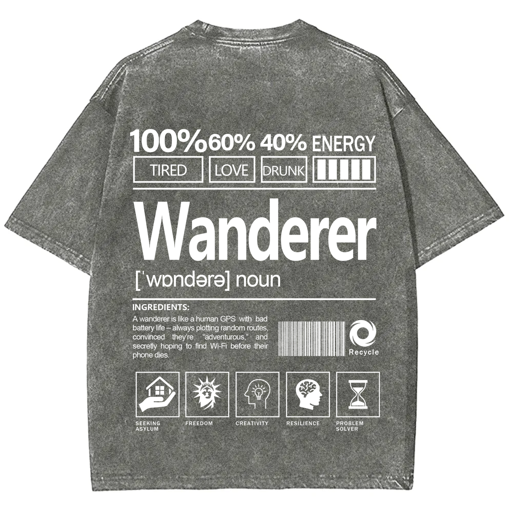 Wanderer  Unisex Fit Washed T-Shirt
