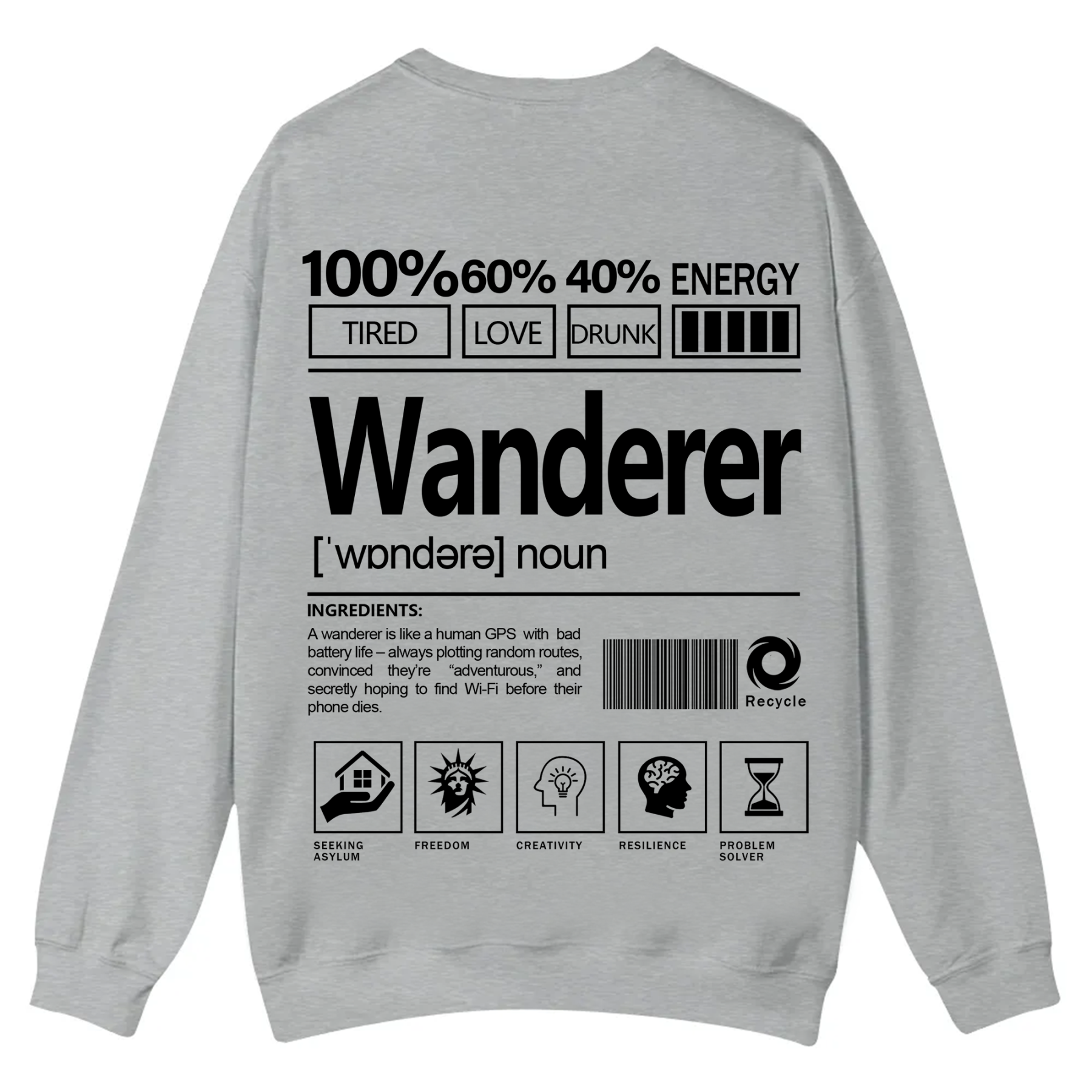 Wanderer Unisex Fit Casual Crewneck Sweatshirt