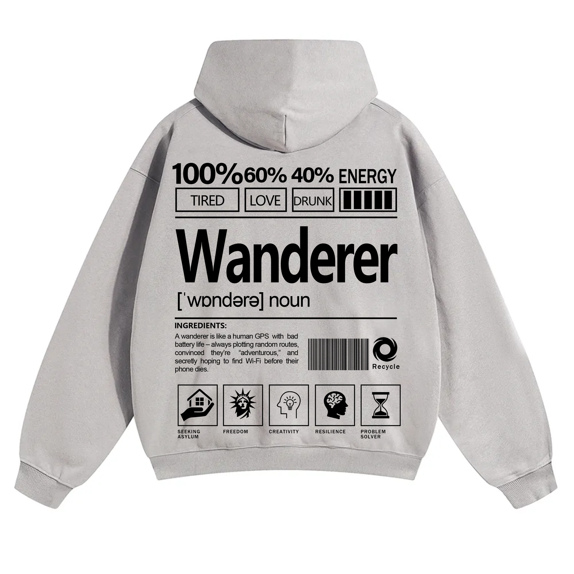 Wanderer Unisex Fit Solid Color Hoodie