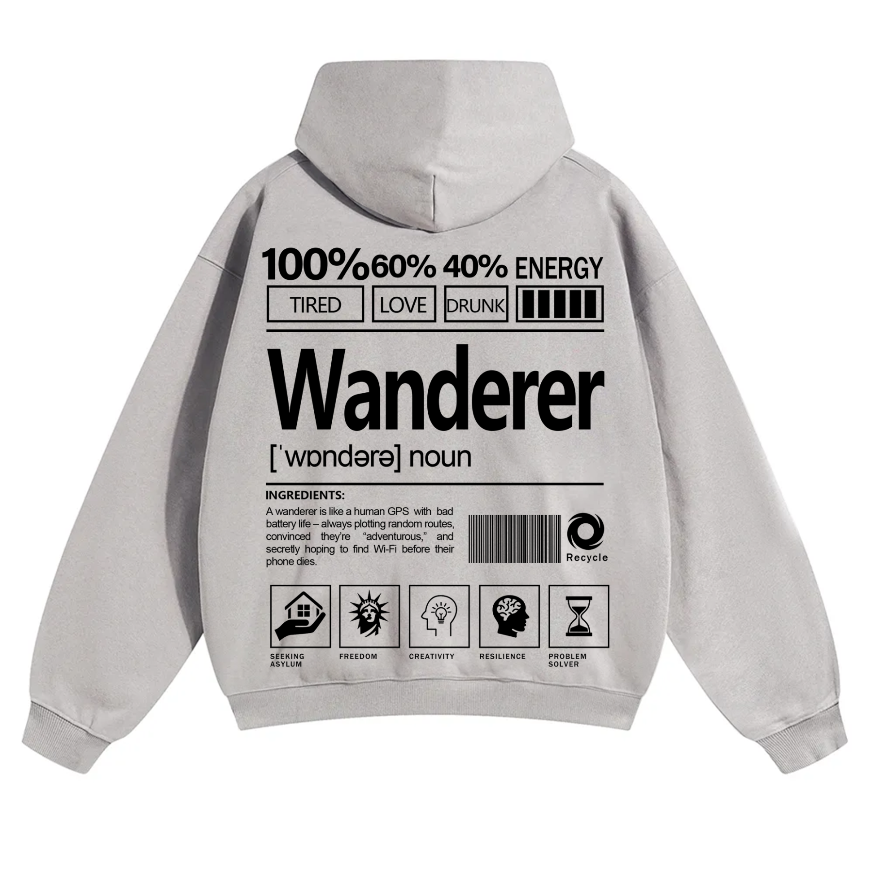 Wanderer Unisex Fit Solid Color Hoodie