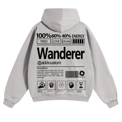 Wanderer Addcustom Unisex Fit Solid Color Hoodie