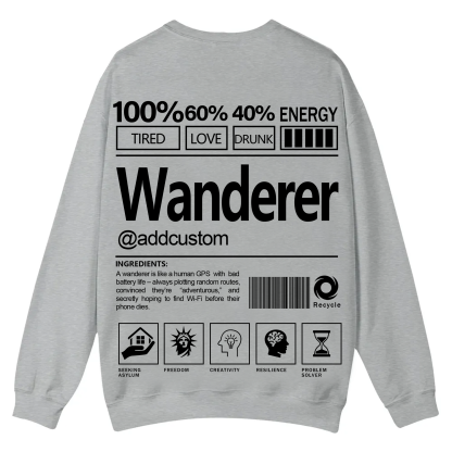 Wanderer Addcustom Unisex Fit Casual Crewneck Sweatshirt