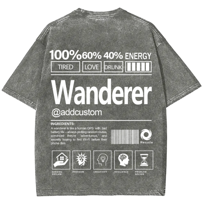 Wanderer Addcustom Unisex Fit Washed T-Shirt