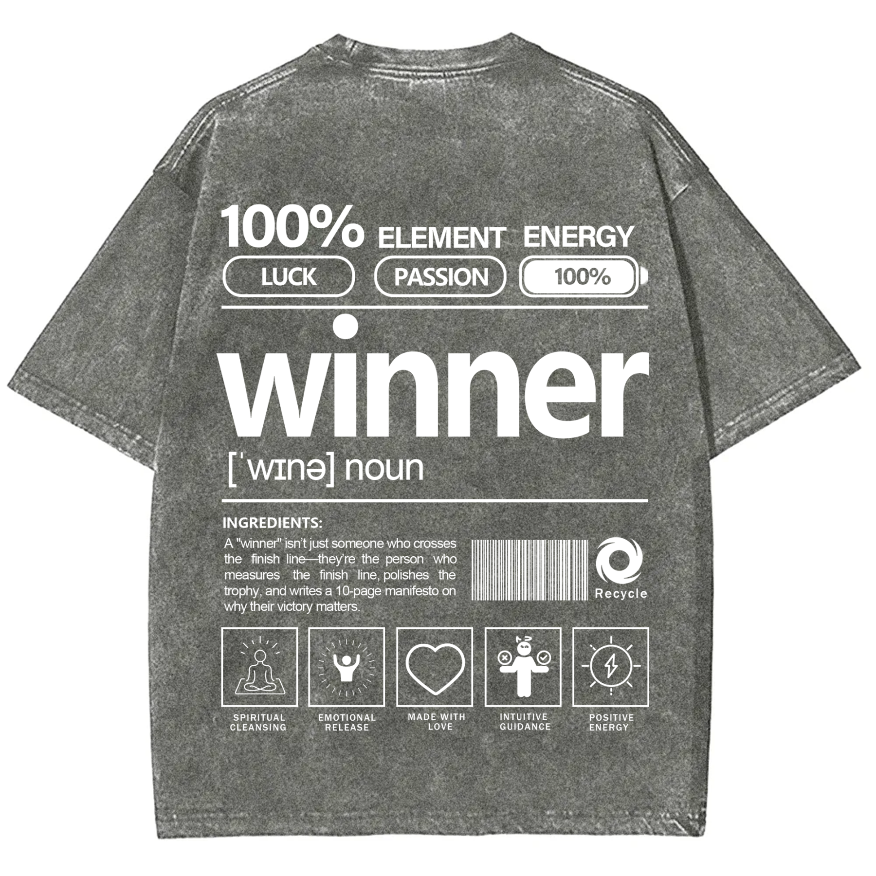 Winner Unisex Fit Washed T-Shirt