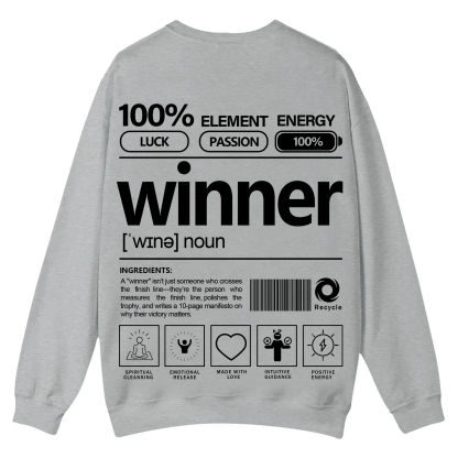 Winner Unisex Fit Casual Crewneck Sweatshirt