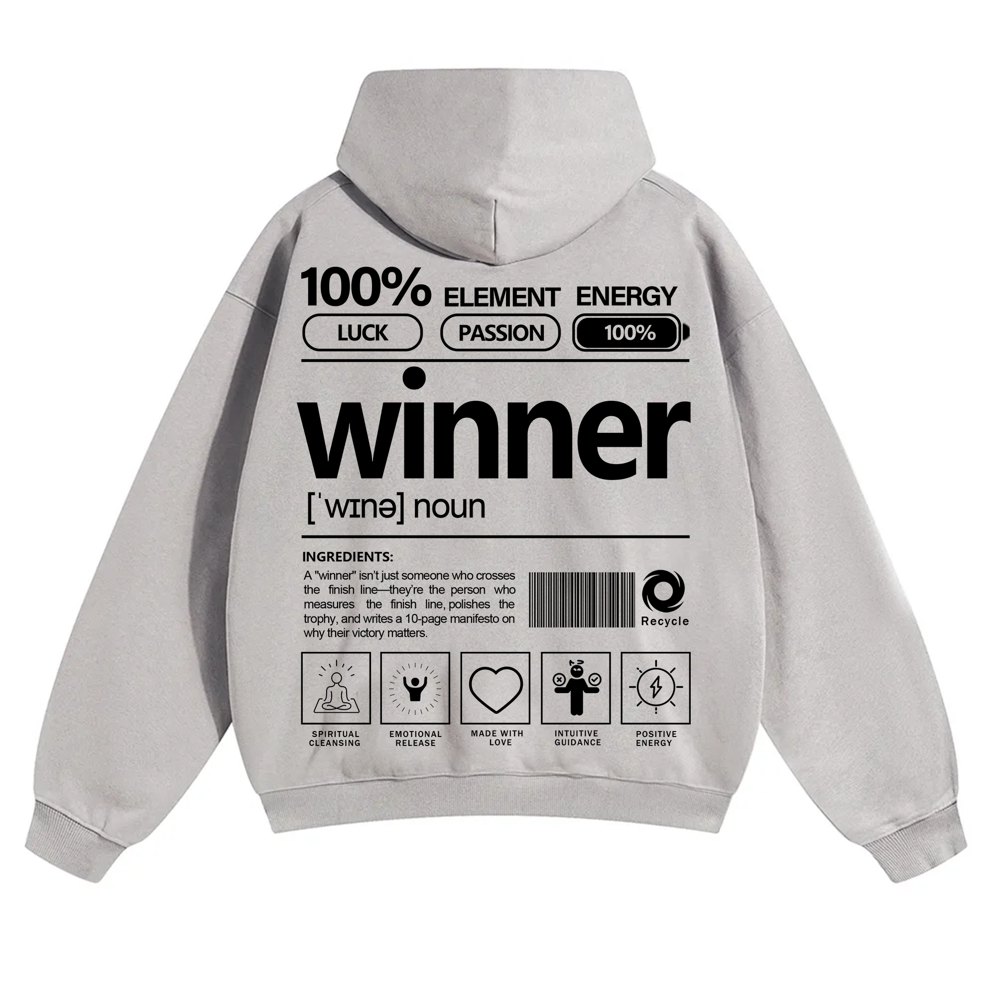 Winner Unisex Fit Solid Color Hoodie
