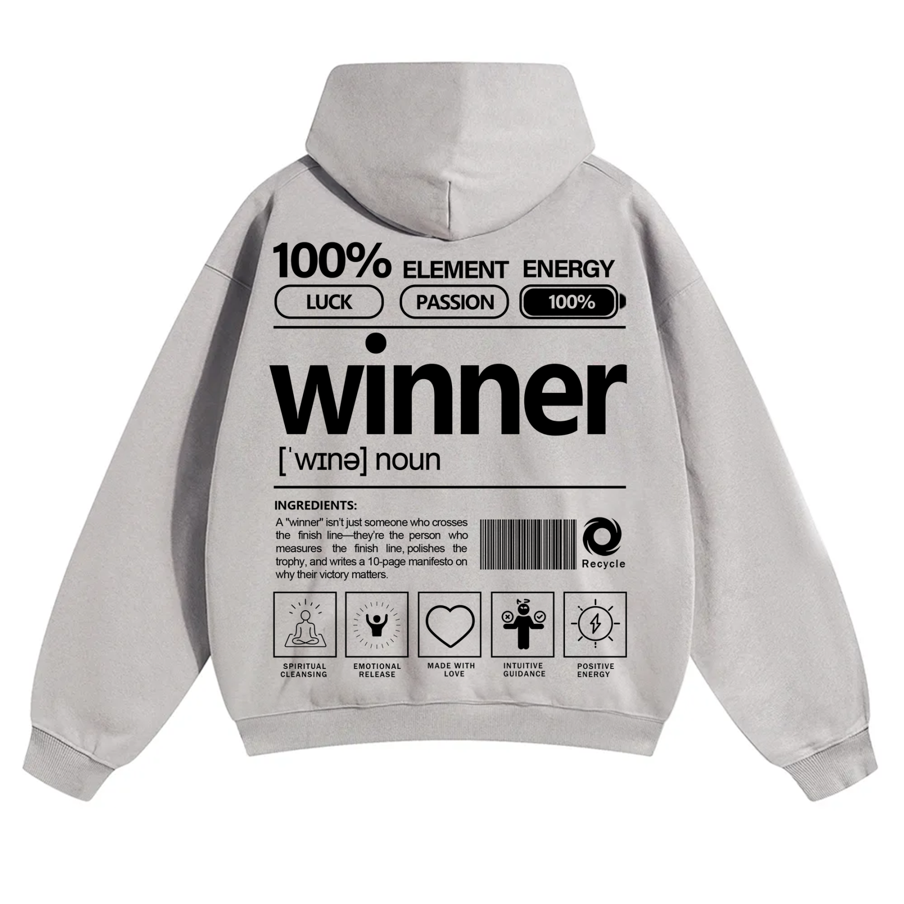 Winner Unisex Fit Solid Color Hoodie