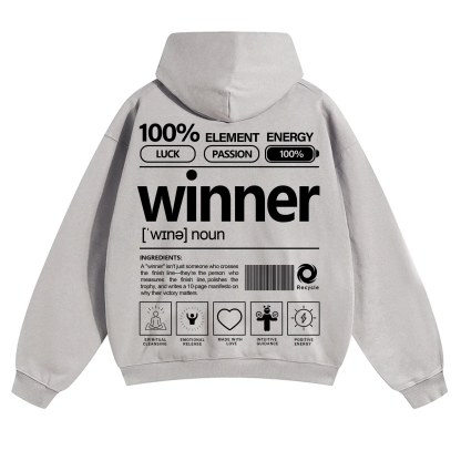 Winner Unisex Fit Solid Color Hoodie