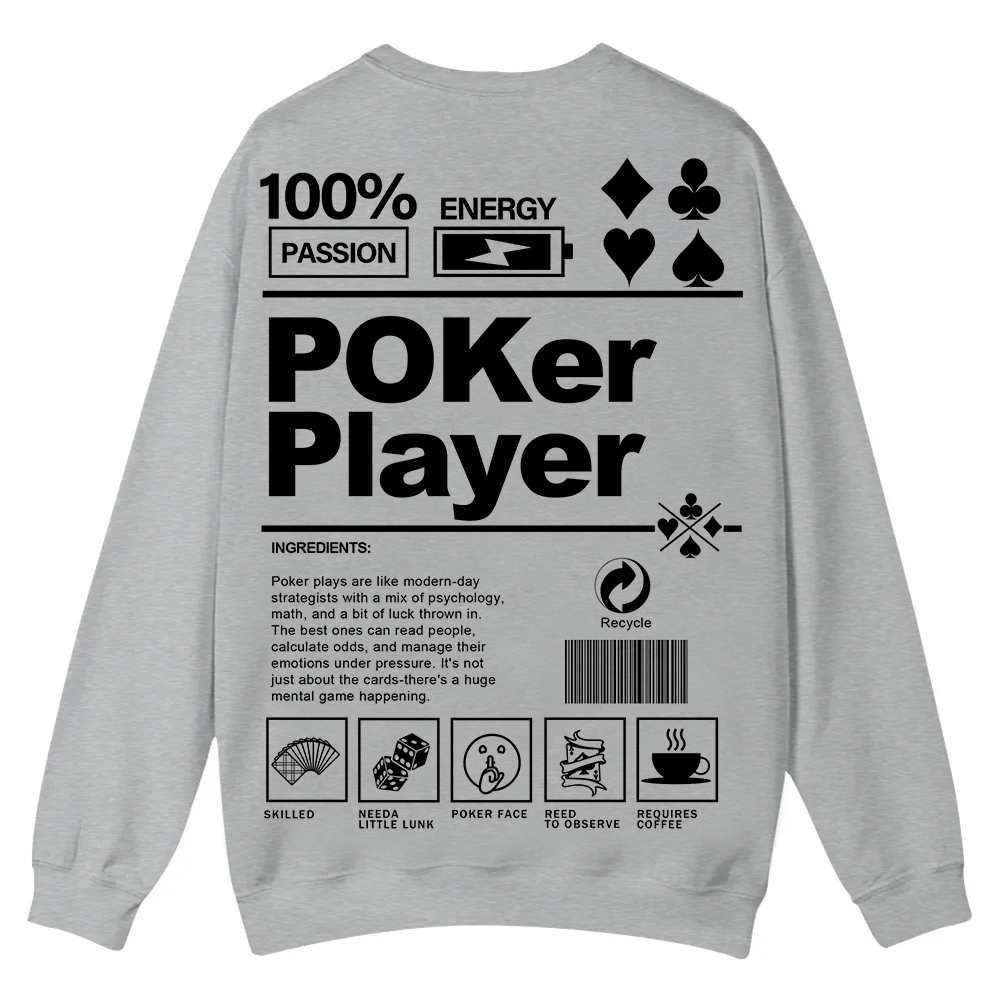 Poker Player Unisex Casual Crewneck Sweatshirt