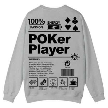 Poker Player Unisex Casual Crewneck Sweatshirt