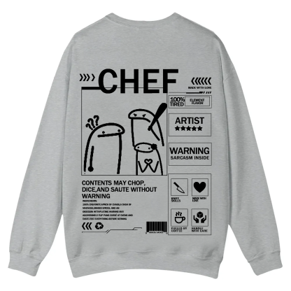 Chef Solid Color Unisex Casual Crewneck Sweatshirt