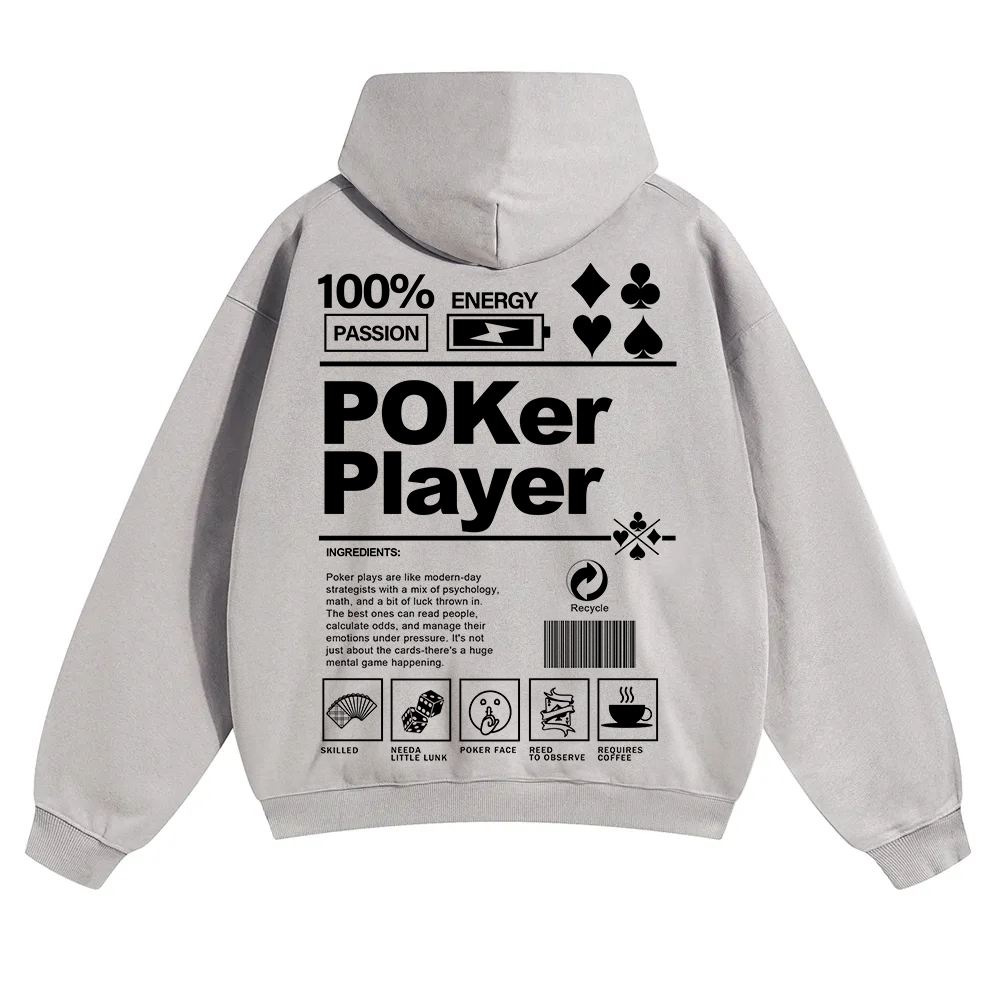 Poker Player Unisex Solid Color Hoodie