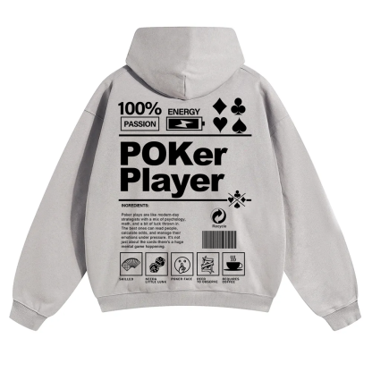 Poker Player Unisex Solid Color Hoodie