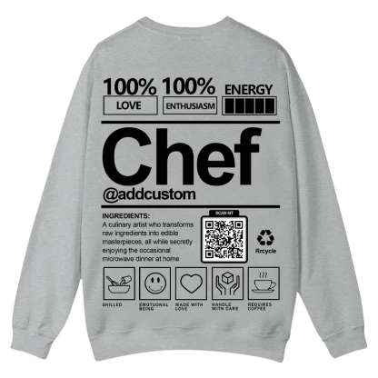 Chef Addcustom QR Code Casual Crewneck Sweatshirt