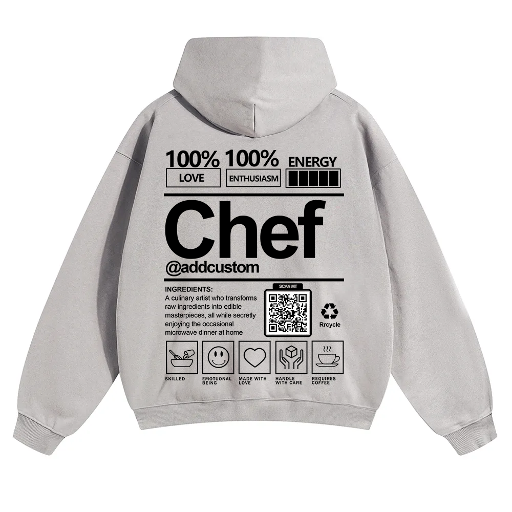 Chef Addcustom QR Code Solid Color Hoodie
