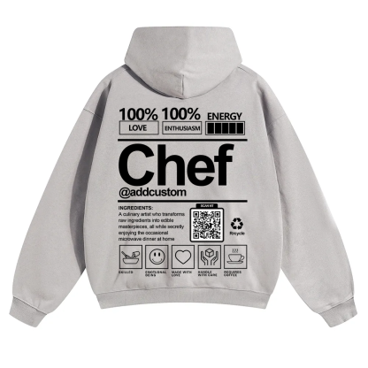 Chef Addcustom QR Code Solid Color Hoodie