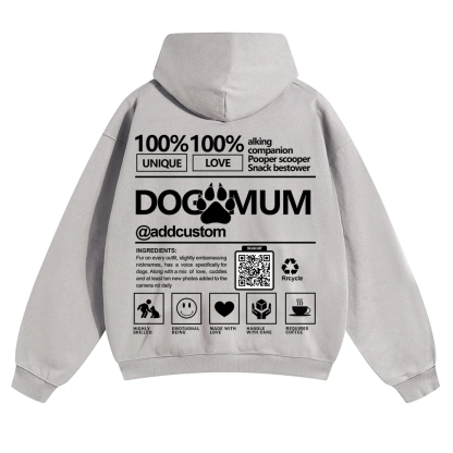 Dog Mum  Addcustom QR Code Name Solid Color Hoodie