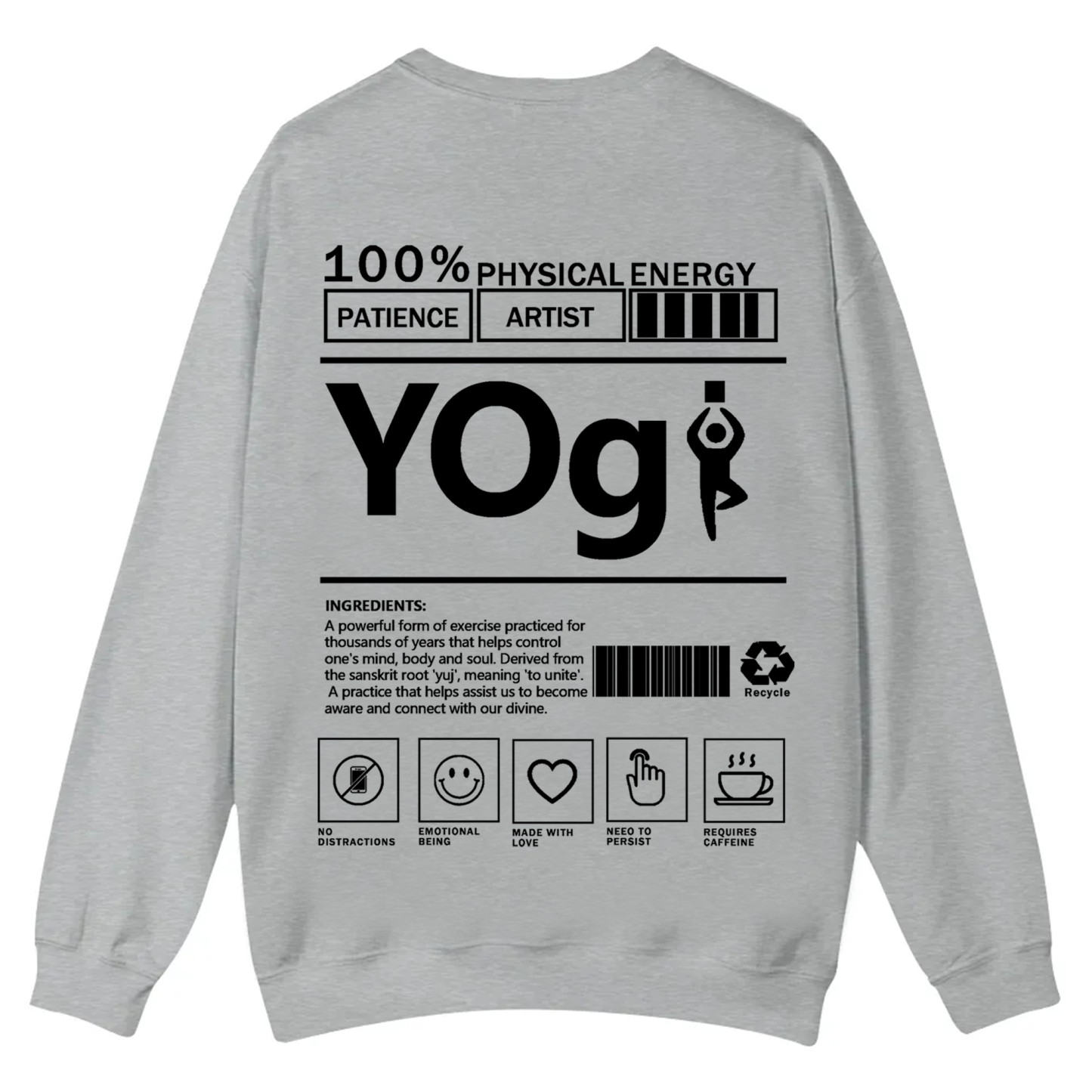 Yogi Solid Color Unisex Casual Crewneck Sweatshirt