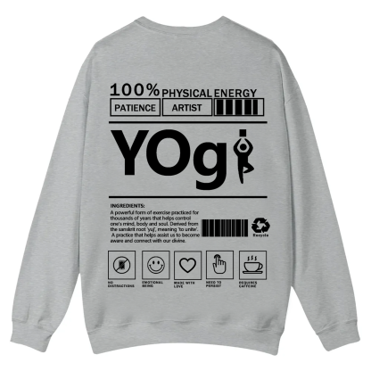 Yogi Solid Color Unisex Casual Crewneck Sweatshirt