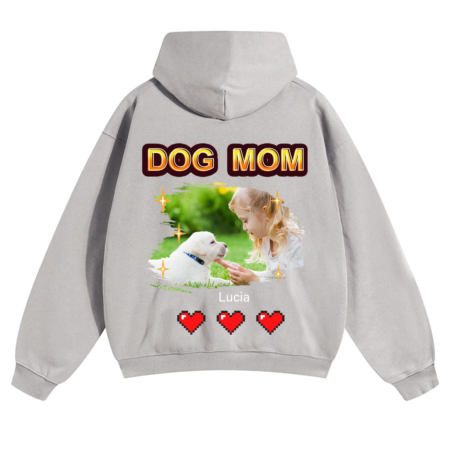 Dog Mom Pixel Photo - Personalized Custom Unisex Hoodie
